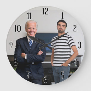 You Met President Joe Biden   Add Your Photo Large Clock