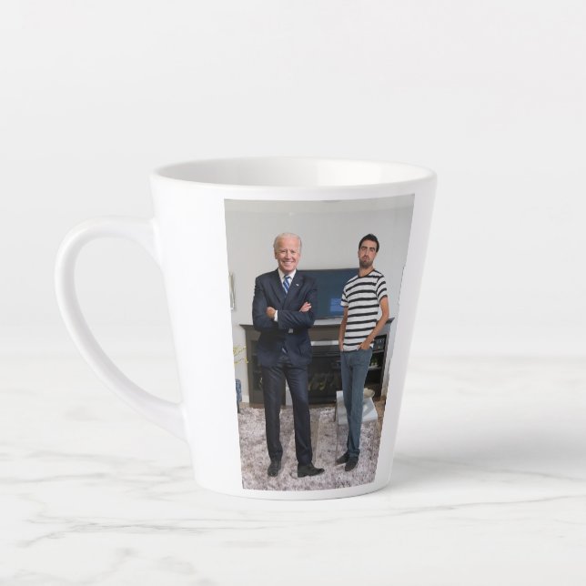 You Met President Joe Biden | Add Your Photo Latte Mug (Left)