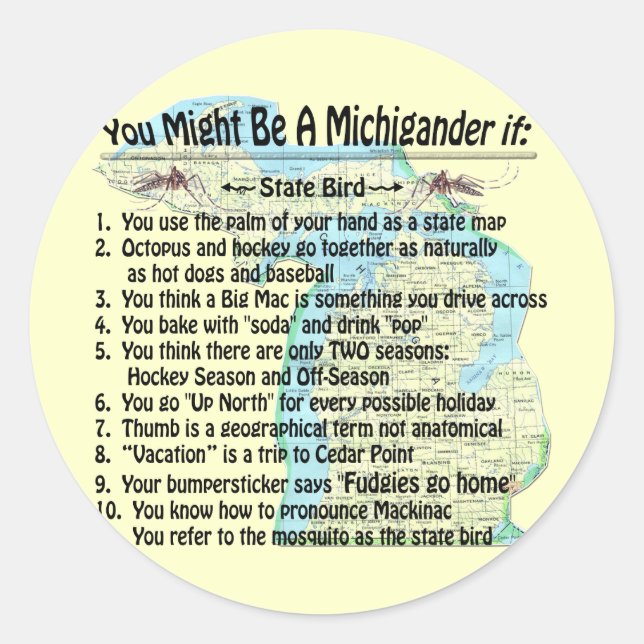 You Might Be A Michigander If: Classic Round Sticker (Front)