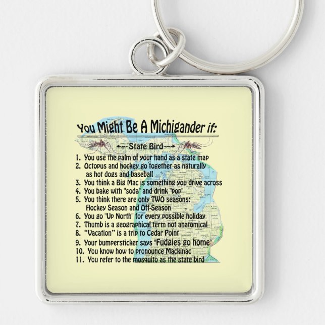 You Might Be A Michigander If: Key Ring (Front)