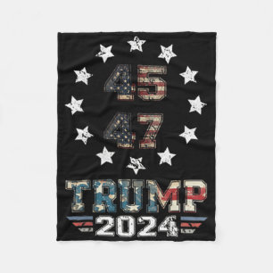 You Missed Trump 2024 Us American Flag 2 Side  Fleece Blanket