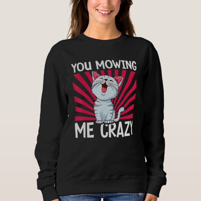 You Mowing Me Crazy Cute Cat Cat   Cat Owner Pet   Sweatshirt (Front)