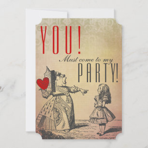 YOU! Must come to my PARTY! (Red Queen & Alice) Invitation