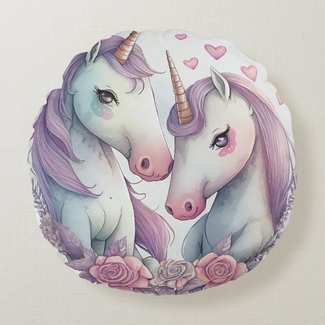 You, My Love, Are a True Unicorn Round Cushion (Front)