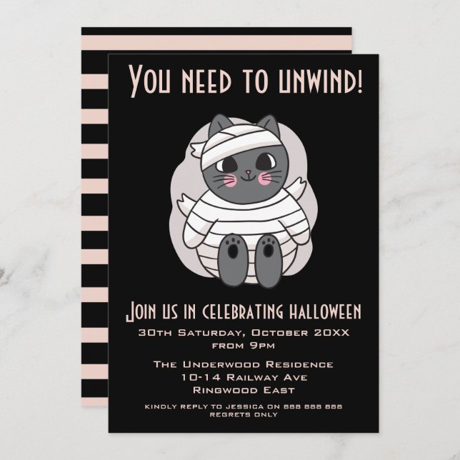 YOU NEED TO UNWIND HALLOWEEN PARTY INVITATION (Front/Back)