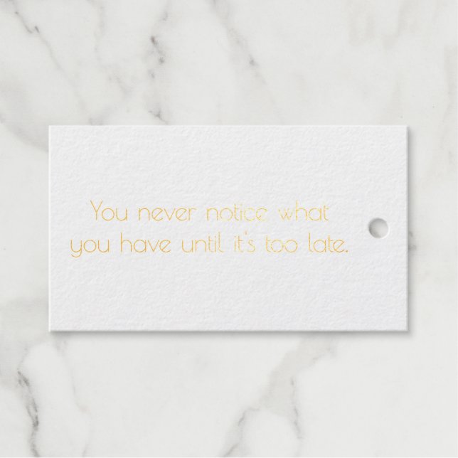 You Never Notice Foil Gift Tag (Front (Horizontal))
