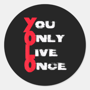 You Only Live Once _ Motivation Quote _ Insration  Classic Round Sticker