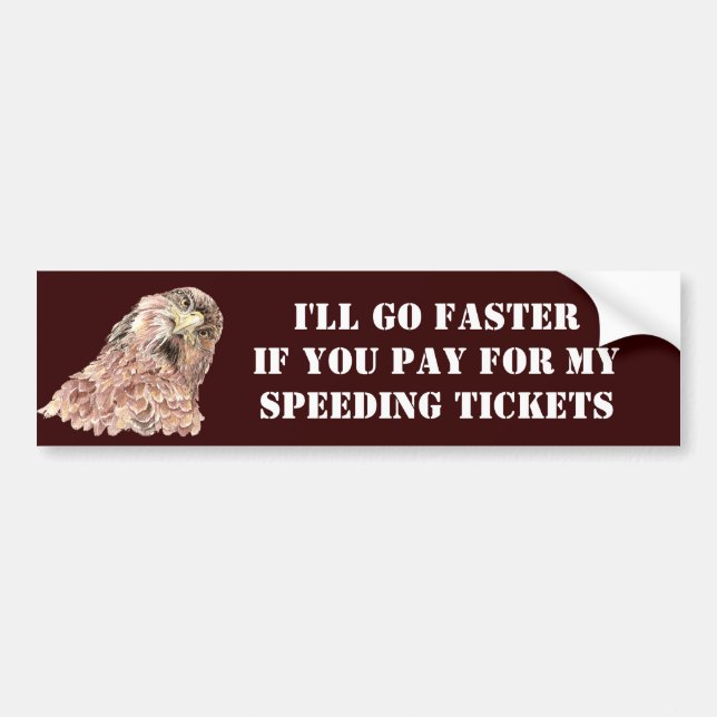 You Pay My Speeding Tickets with Silly Bird Bumper Sticker (Front)