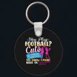 You Play Football Cute We Throw 100 Pound Girls Ch Key Ring<br><div class="desc">You Play Football Cute We Throw 100 Pound Girls Cheerleading</div>