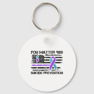 You Problem 988 Suicide Prevention American Flag A Key Ring