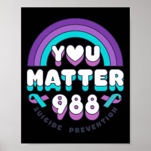 You Problem 988 Suicide Prevention Awareness Rainb Poster