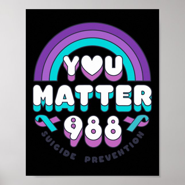 You Problem 988 Suicide Prevention Awareness Rainb Poster (Front)