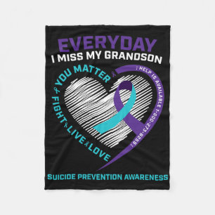 You Problem Prevention Tee Grandson Suicide Awaren Fleece Blanket