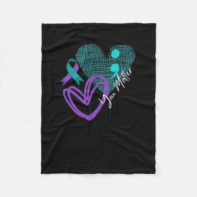 You Problem Suicide Prevention Awareness Mental He Fleece Blanket (Front)