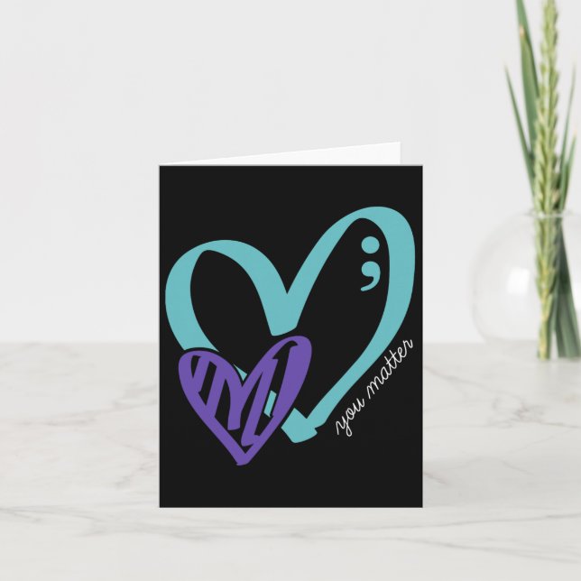 You Problem Suicide Prevention Awareness Teal Purp Card (Front)