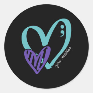 You Problem Suicide Prevention Awareness Teal Purp Classic Round Sticker