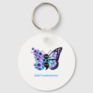 You Problem Suicide Prevention Semicolon Butterfly Key Ring