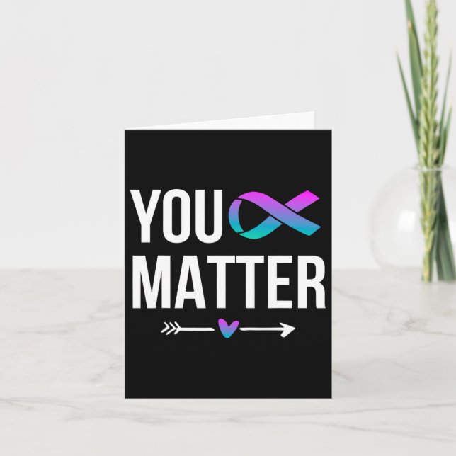 You Problem Suicide Prevention Teal Purple Awarene Card (Front)