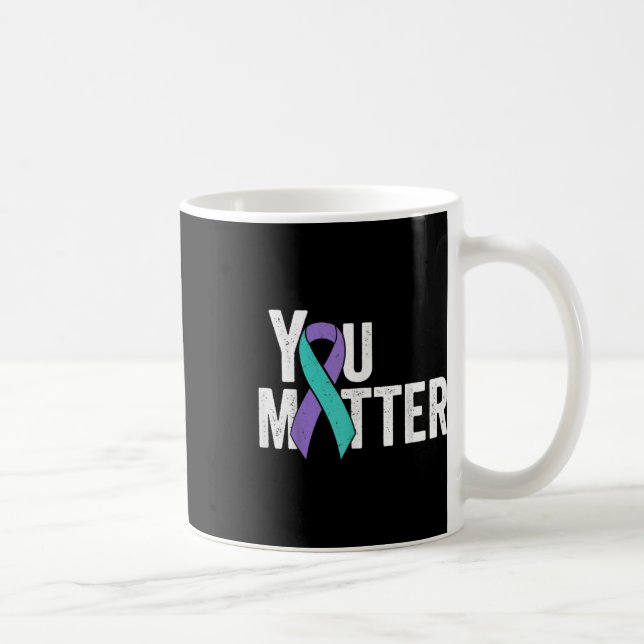 You Problem Suicide Prevention Teal Purple Awarene Coffee Mug (Right)