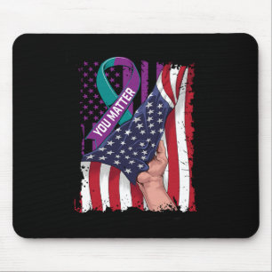 You Problem Teal And Purple Ribbon Suicide Awarene Mouse Pad