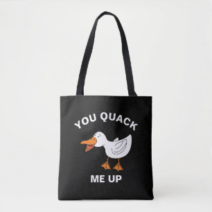 You Quack Me Up Funny Farming Animal Duck Pun Tote Bag