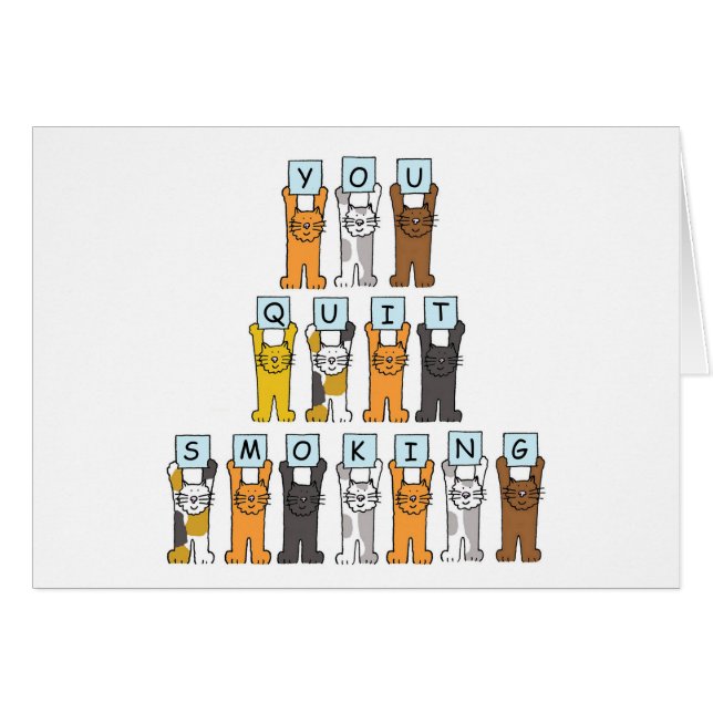 You Quit Smoking Cartoon Cats (Front Horizontal)