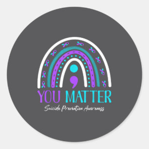 You Rainbow Mental Health Suicide Prevention Classic Round Sticker