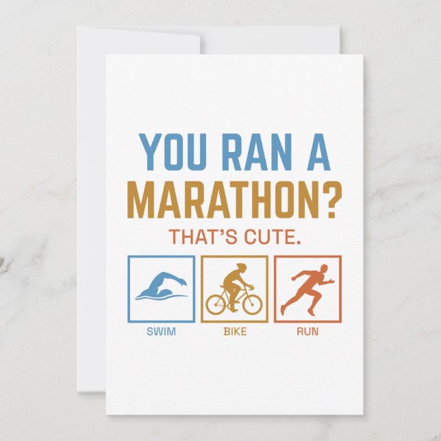 You Ran A Marathon Thank You Card (Front)