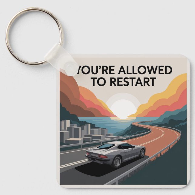 You’re Allowed To Restart Key Ring (Front)