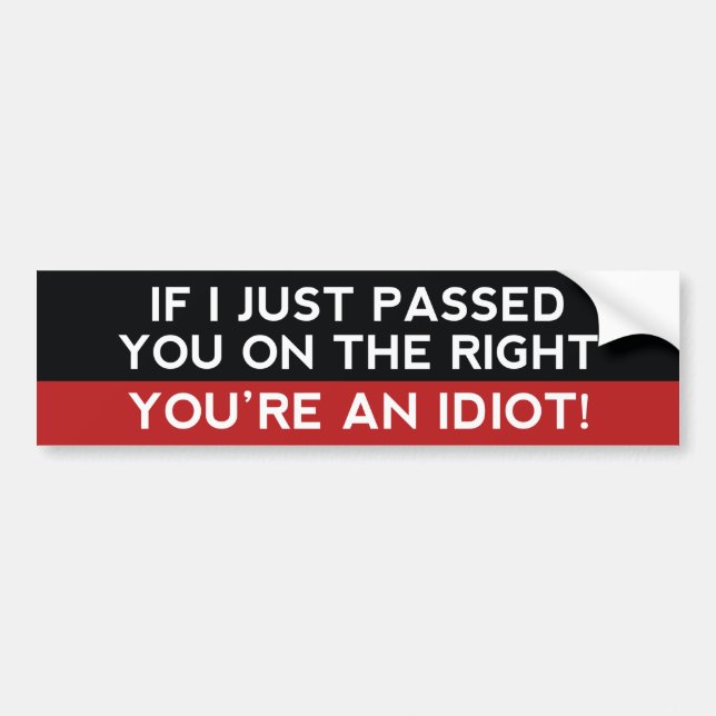 You’re An Idiot! Bumper Sticker (Front)
