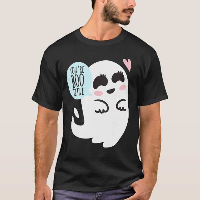 You Re Bootiful Boo Ghost Cute Funny Halloween Cos T-Shirt (Front)