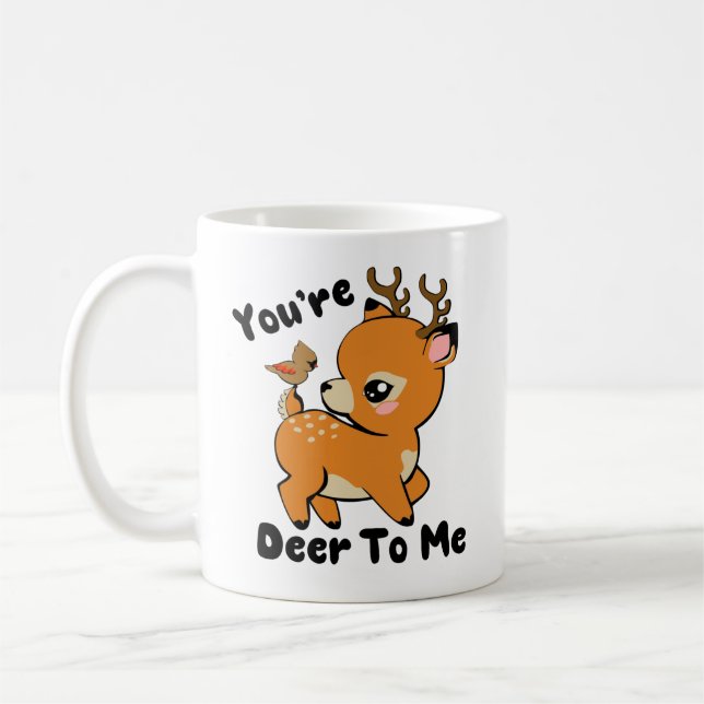 You’re Deer To Me Mug - Male Deer Female Bird  (Left)
