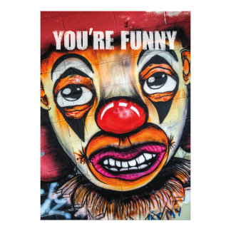 You’re funny… colorful clown with sad eyes photo print