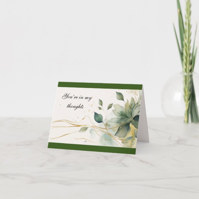 “You’re In My Thoughts” 4”x5,6” Blank Note Card (Front)