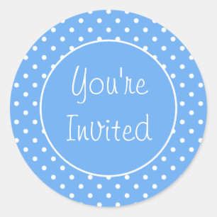 You’re Invited Pale Blue Polka Dot Envelope Seal