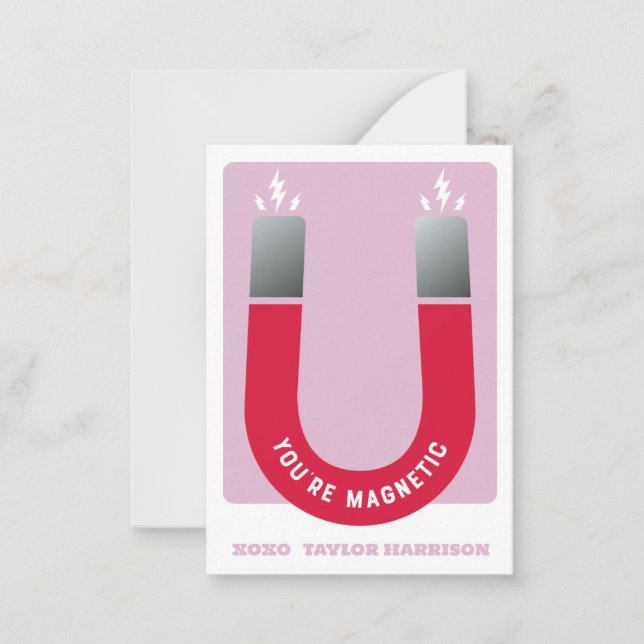 You’re Magnetic Magnet Design Classroom Valentine Card (Front)