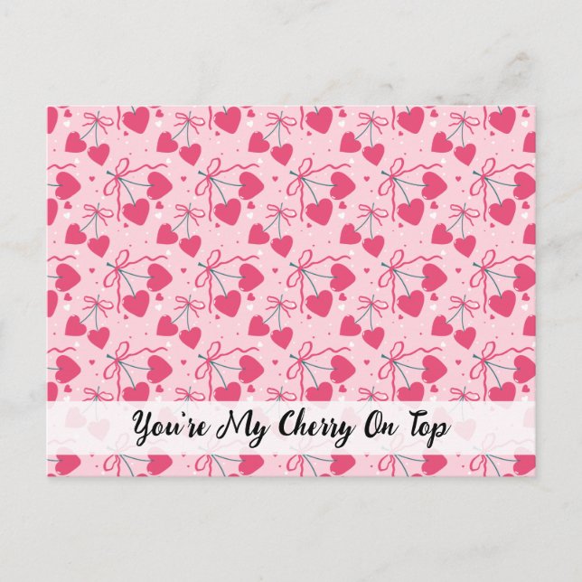 You’re My Cherry On Top Postcard | Cute Cherry Val (Front)