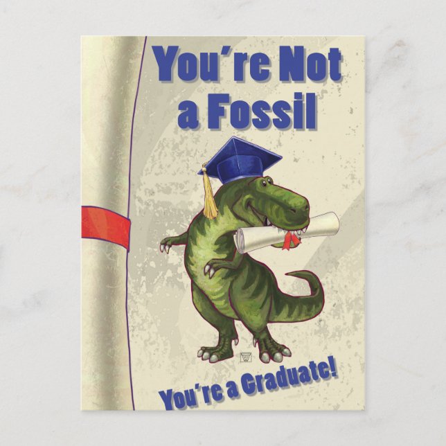 You’re Not a Fossil Scroll Postcard (Front)