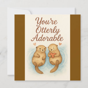 You’re Otterly Adorable – Cute Watercolor Otters Card