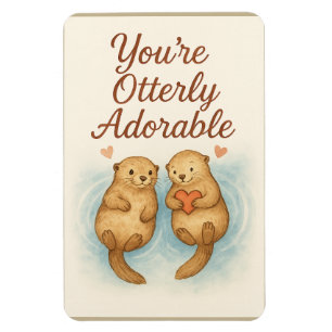 You’re Otterly Adorable – Cute Watercolor Otters Magnet