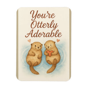 You’re Otterly Adorable – Cute Watercolor Otters Magnet