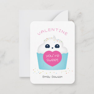 You’re Sweet Cupcake Classroom Valentine Card