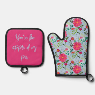 You’re the apple of my pie quote oven mitt & pot holder set