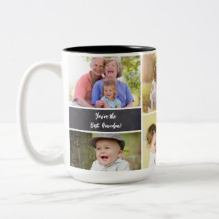 You’re the best, Grandpa multiple photos  Two-Tone Coffee Mug