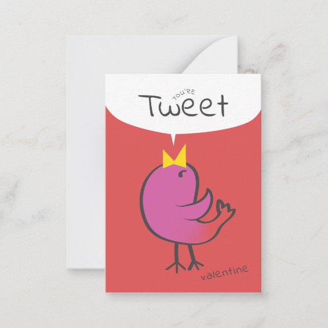 You’re Tweet Valentine Card for Kids | Red Bird (Front)