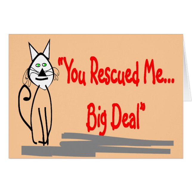 "You Rescued Me, Big Deal"--Cat Lovers Gifts (Front Horizontal)