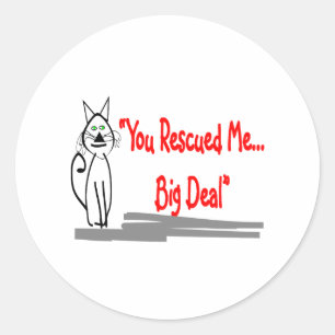 "You Rescued Me, Big Deal"--Cat Lovers Gifts Classic Round Sticker