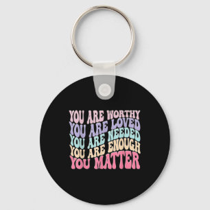 You - Retro Groovy Mental Health Awareness Self Key Ring