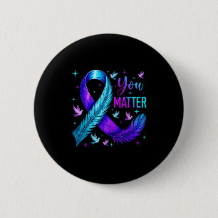 You Ribbon Bird Suicide Prevention Awareness 6 Cm Round Badge