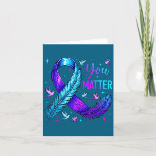 You Ribbon Bird Suicide Prevention Awareness  Card